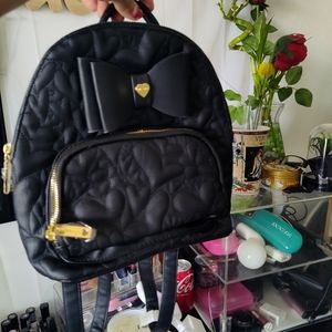 Black Bow Heart Betsey Johnson Backpack